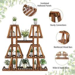 Kelvenix 5-Tier Wood Plant Stand Indoor in Brown - thumbnail 4