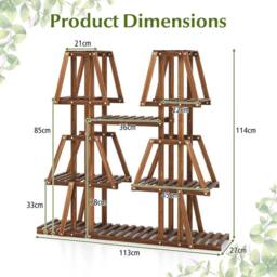 Kelvenix 5-Tier Wood Plant Stand Indoor in Brown - thumbnail 2