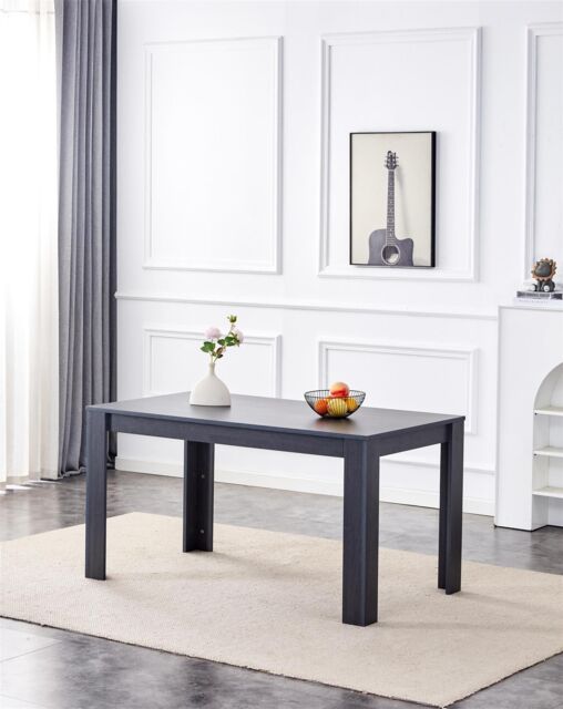 KOSY KOALA Dining Table Dark Grey Wood Kitchen Place for 6 Seats, Dining Table Only (Dark Grey H75 x L140 x W80 CM) - image 1