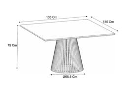 Vente-unique 135Cm Light Natural Teak Garden Dining Table - TRIANI By MYLIA in Light Oak - thumbnail 9