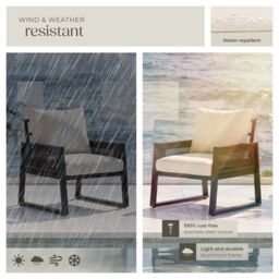 tectake Captive aluminum garden lounge set in rope design in Dark Grey - Size: 2 Seater - thumbnail 7