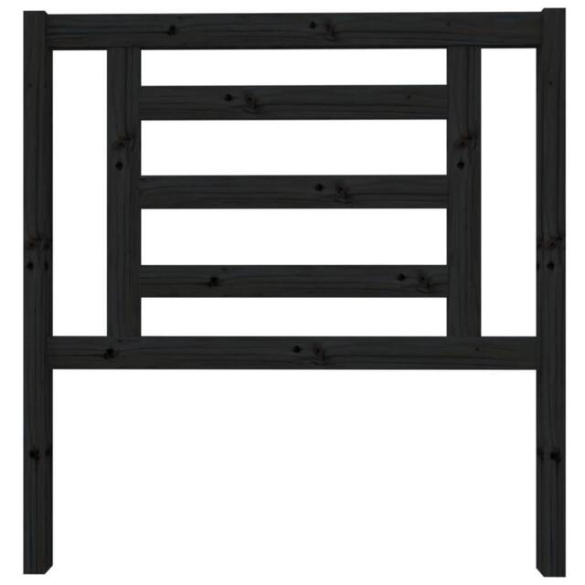 Berkfield Home Beautiful Bed Headboard Black 96x4x100 cm Solid Wood Pine - Size: 96 x 4 x 100 cm - image 1