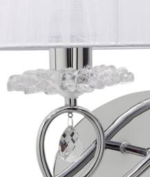 Netlighting Louise Wall Lamp Right 2 Light E27 White Shade Chrome Crystal in Grey - thumbnail 5