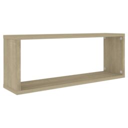 Berkfield Home Wall Cube Shelf 2 pcs Sonoma Oak 60x15x23 cm Engineered Wood in Brown - Size: 60 x 15 x 23 cm - thumbnail 4