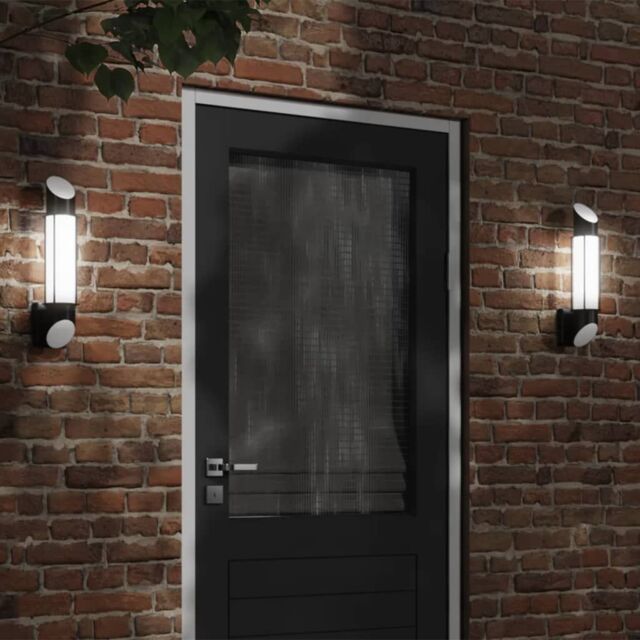 Berkfield Home Outdoor Wall Light Black Stainless Steel - image 1
