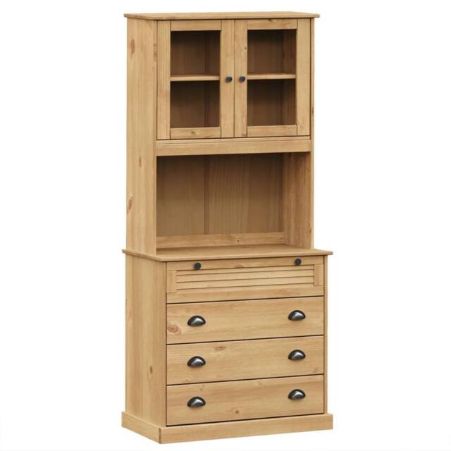 Berkfield Home Highboard VIGO 80x40x176 cm Solid Wood Pine in Brown - Size: 80 x 40 x 176 cm - image 1