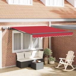 Berkfield Home Manual Retractable Awning with LED Red 300x250 cm - thumbnail 2
