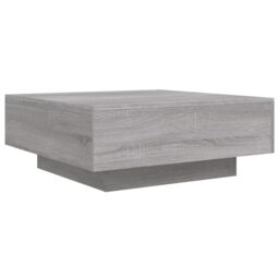 Berkfield Home Coffee Table with LED Lights Grey Sonoma 80x80x31 cm - Size: 80 x 80 x 31 cm - thumbnail 3
