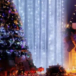 Garwarm Curtain Lights 3m x 3m, 300 LED String Lights With 8 Modes in Cool White - thumbnail 2