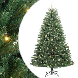 Berkfield Home Artificial Hinged Christmas Tree Green 240 cm PVC & Metal - thumbnail 2