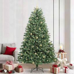 Berkfield Home Artificial Hinged Christmas Tree Green 240 cm PVC & Metal