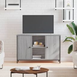 Berkfield Home TV Cabinet Grey Sonoma 100x35x65 cm Engineered Wood - Size: 100 x 35 x 65 cm - thumbnail 1