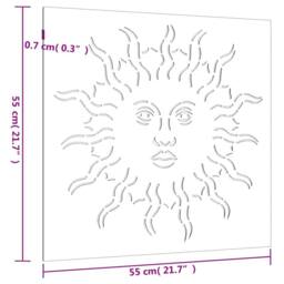 Berkfield Home Garden Wall Decoration 55x55 cm Corten Steel Sun Design in Brown - thumbnail 8