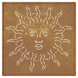 Berkfield Home Garden Wall Decoration 55x55 cm Corten Steel Sun Design in Brown - thumbnail 5
