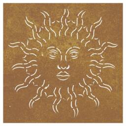 Berkfield Home Garden Wall Decoration 55x55 cm Corten Steel Sun Design in Brown - thumbnail 4