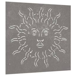 Berkfield Home Garden Wall Decoration 55x55 cm Corten Steel Sun Design in Brown