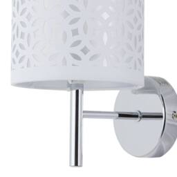 First Choice Lighting Set of 2 Brea - Chrome Wall Lights with White Cut Out Shade in Silver - thumbnail 3