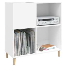 Berkfield Home Record Cabinet White 84.5x38x89 cm Engineered Wood - thumbnail 4
