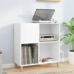 Berkfield Home Record Cabinet White 84.5x38x89 cm Engineered Wood - thumbnail 2