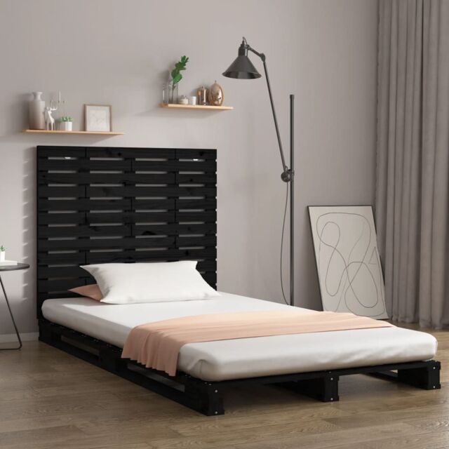 Berkfield Home Wall Headboard Black 126x3x91.5 cm Solid Wood Pine - image 1