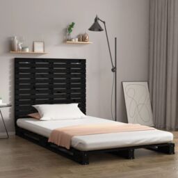 Berkfield Home Wall Headboard Black 126x3x91.5 cm Solid Wood Pine