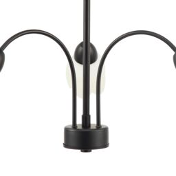 Happy Homewares Contemporary Ceiling Lamp Fitting with Opal White Floral Petal Glass Shades in Black - thumbnail 5