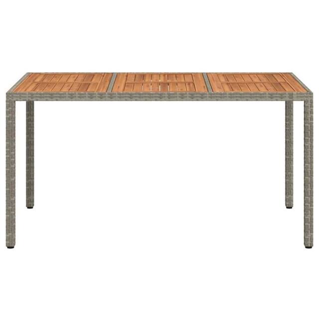 Berkfield Home Durable Garden Dining Table Grey 150x90x75 cm Poly Rattan - Size: 150 x 90 x 75 cm - image 1