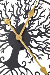 Living and Home 60cm Black Metal Arabic Numerals Cut-Out Silent Wall Clock with Tree Carving - thumbnail 3