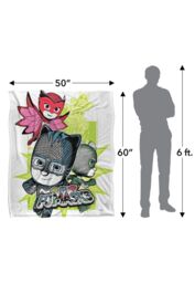 Hasbro PJ Masks Comic Group Splash Silky Touch Blanket 152x127cm in White - Size: 152x127 cm - thumbnail 5