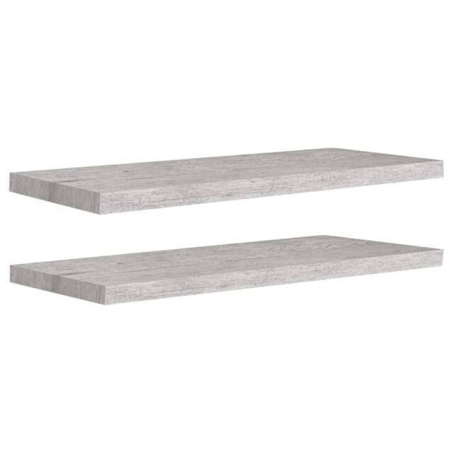 Berkfield Home Floating Wall Shelves 2 pcs Concrete Grey 80x23.5x3.8 cm MDF - image 1