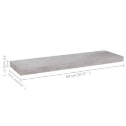 Berkfield Home Floating Wall Shelves 2 pcs Concrete Grey 80x23.5x3.8 cm MDF - thumbnail 8