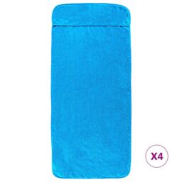 Berkfield Home Beach Towels 4 pcs Turquoise 60x135 cm Fabric 400 GSM in Black - thumbnail 3