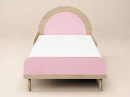 Flair Noah Single Curved Headboard Bed Oak in Pink - thumbnail 5