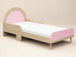 Flair Noah Single Curved Headboard Bed Oak in Pink - thumbnail 4
