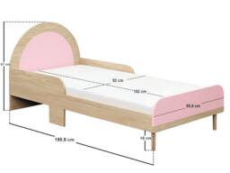 Flair Noah Single Curved Headboard Bed Oak in Pink - thumbnail 6