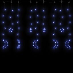 Berkfield Home Star & Moon Fairy Lights Remote Control 345 LED Blue - thumbnail 4
