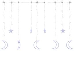 Berkfield Home Star & Moon Fairy Lights Remote Control 345 LED Blue - thumbnail 2