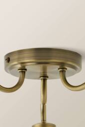 ValueLights Bourton Cream Ribbed Dome 3 Arm Ceiling Pendant Light in Gold - thumbnail 5