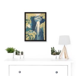 Artery8 Hokusai Amida Falls Kisokaido Road Japan Waterfall Painting Artwork Framed Wall Art Print A4 in Black - thumbnail 2