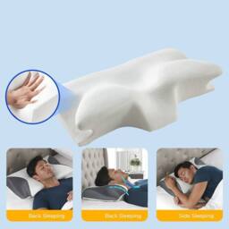 Obasyhig Black Memory Foam Pillow For Side Sleepers, Cervical Pillow For Relax - Size: Junior - thumbnail 5
