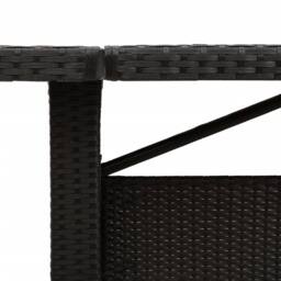 Berkfield Home Garden Table with Glass Top Black 240x90x75 cm Poly Rattan - Size: 240 x 90 x 75 cm - thumbnail 8