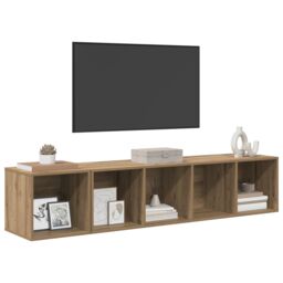 Berkfield Home TV Cabinet Set 2 pcs Artisan oak 37 x 37 x 142.5 cm in Brown - thumbnail 3