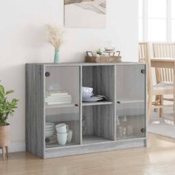 Berkfield Home Sideboard Grey Sonoma 102x37x75.5 cm Engineered Wood - thumbnail 3