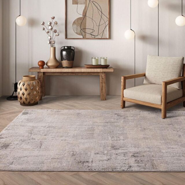 The Rug Shop UK Natural Modern Easy to clean Machine Made Abstract Rug - Size: 200 cm x 300 cm - image 1