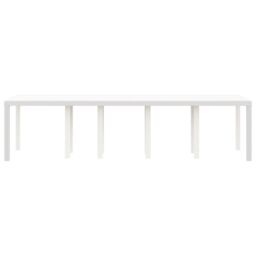 Berkfield Home Garden Table White 300x100x73 cm Poly Rattan - Size: 300 x 100 x 73 cm - thumbnail 4