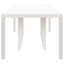 Berkfield Home Garden Table White 300x100x73 cm Poly Rattan - Size: 300 x 100 x 73 cm - thumbnail 5