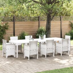 Berkfield Home Garden Table White 300x100x73 cm Poly Rattan - Size: 300 x 100 x 73 cm