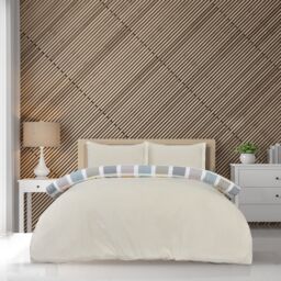 Smart Living Luxury Super Soft Crosshatch Check Revisable Duvet Cover with Pillowcase - Size: Single - thumbnail 2