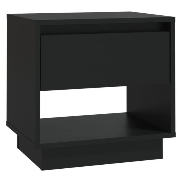 Berkfield Home Bedside Cabinet Black 45x34x44 cm Engineered Wood - Size: 45 x 34 x 44 cm - image 1