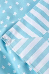 Homescapes Cotton Stars & Stripes Decorative Sofa Throw in Blue - Size: 150 cm x 200 cm - thumbnail 5